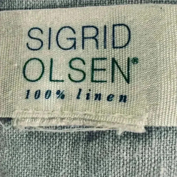 Sigrid Olsen 100% Linen Blue V-Neck Light Blue Blouse Button Down Shirt Size XL - Picture 16 of 16